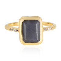 Anthracite Sapphire Silver Ring