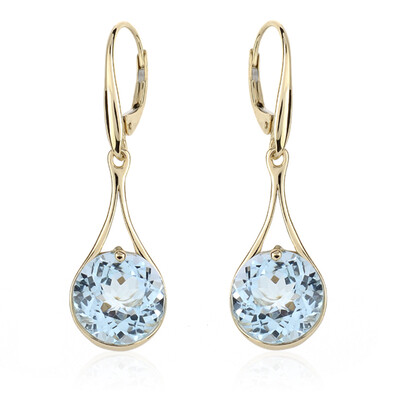 9K Sky Blue Topaz Gold Earrings (dagen)