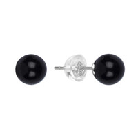 Black Tourmaline Silver Earrings