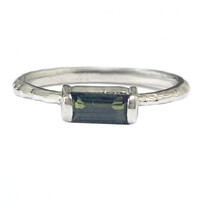 Green Tourmaline Silver Ring