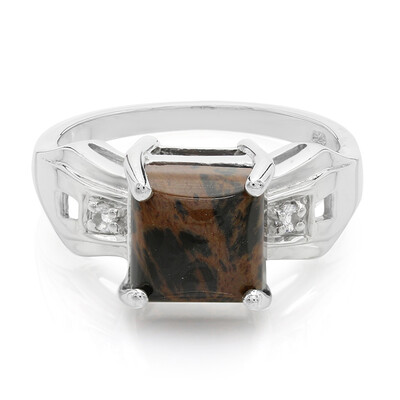 Mahogany Obsidian Silver Ring