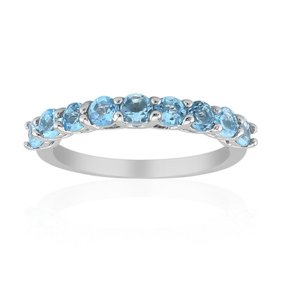 Swiss Blue Topaz Silver Ring