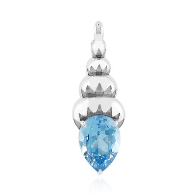 Swiss Blue Topaz Silver Pendant (Remy Rotenier)