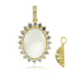 Green Amethyst Silver Pendant