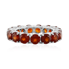 Hessonite Garnet Silver Ring