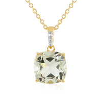Green Amethyst Silver Necklace