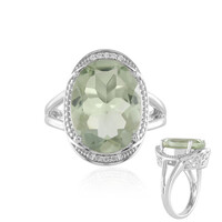 Green Amethyst Silver Ring