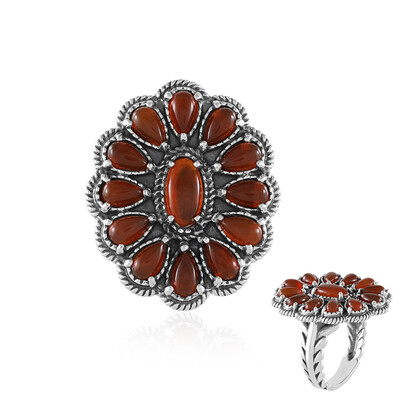 Red Onyx Silver Ring (Desert Chic)
