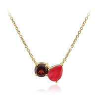 Red Pastel Quartz Silver Necklace
