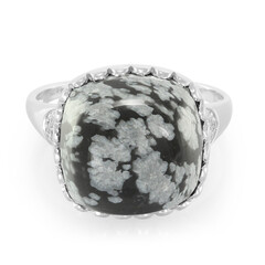 Snowflake Obsidian Silver Ring
