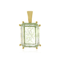Green Amethyst Silver Pendant