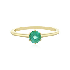 9K Russian Emerald Gold Ring
