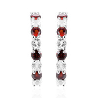 Mozambique Garnet Silver Earrings