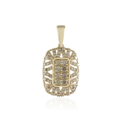 9K SI2 Champagne Diamond Gold Pendant