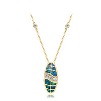 14K Lightning Ridge Black Opal Gold Necklace (CIRARI)