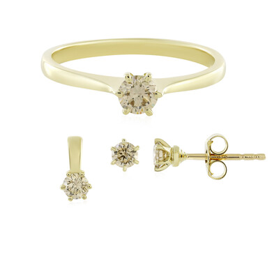 9K SI2 Brown Diamond Gold Ring