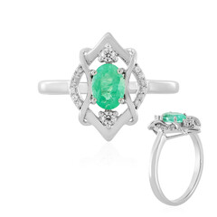 Russian Emerald Silver Ring
