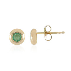 18K Zambian Emerald Gold Earrings