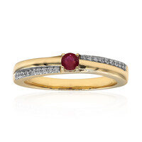 9K Red Beryl Gold Ring