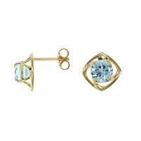 9K Sky Blue Topaz Gold Earrings