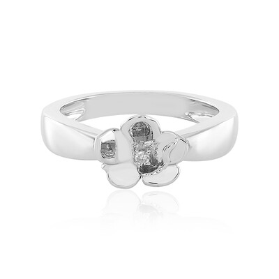 PK (J) Diamond Silver Ring