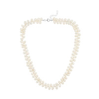 White Freshwater Pearl Silver Necklace (TPC)