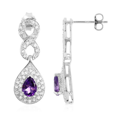 Zambian Amethyst Silver Earrings