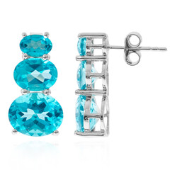 Paraiba Color Topaz Silver Earrings