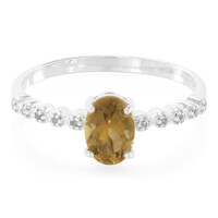 Champagne Quartz Silver Ring