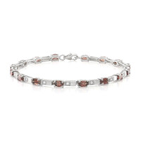 Red Zircon Silver Bracelet