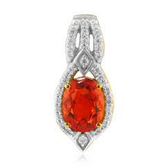 9K AAA Mexican Fire Opal Gold Pendant