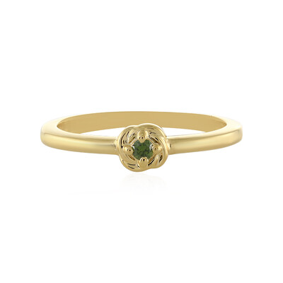 I3 Green Diamond Silver Ring