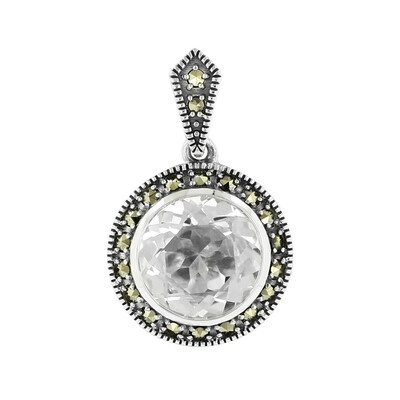 White Topaz Silver Pendant