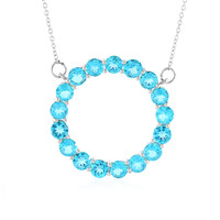 Paraiba Color Topaz Silver Necklace