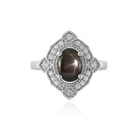 Black Star Sapphire Silver Ring