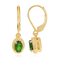 Russian Diopside Silver Earrings