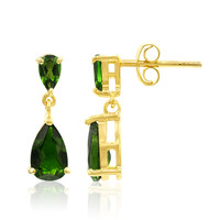 Russian Diopside Silver Earrings