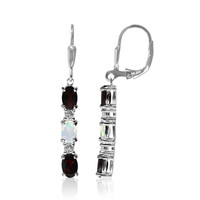 Garnet Silver Earrings