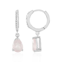 Rose Quartz Silver Earrings