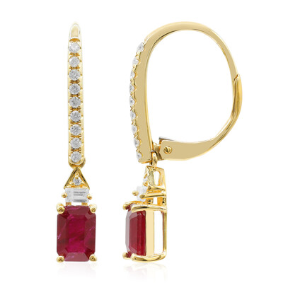 14K AAA Mozambique Ruby Gold Earrings (CIRARI)