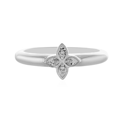 I4 (J) Diamond Silver Ring