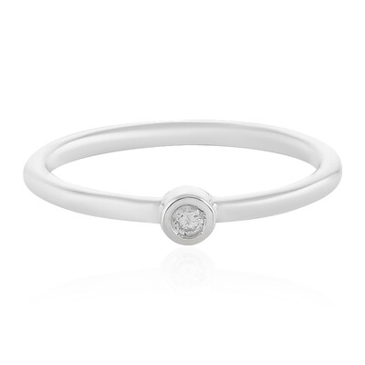 I2 (H) Diamond Silver Ring