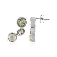 Green Amethyst Silver Earrings
