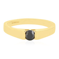 Black Diamond Silver Ring