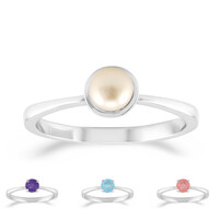 Pink Pastel Quartz Silver Ring