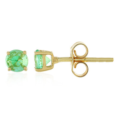 9K Colombian Emerald Gold Earrings