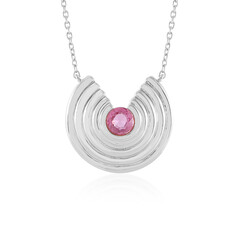 Madagascar Pink Sapphire Silver Necklace (de Melo)
