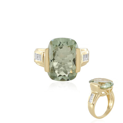 Green Amethyst Silver Ring