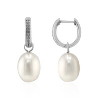 White Freshwater Pearl Silver Earrings