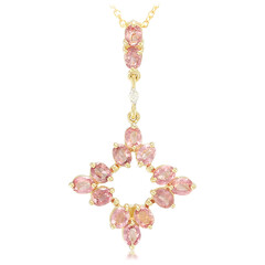 18K Unheated Padparadscha Sapphire Gold Necklace (AMAYANI)